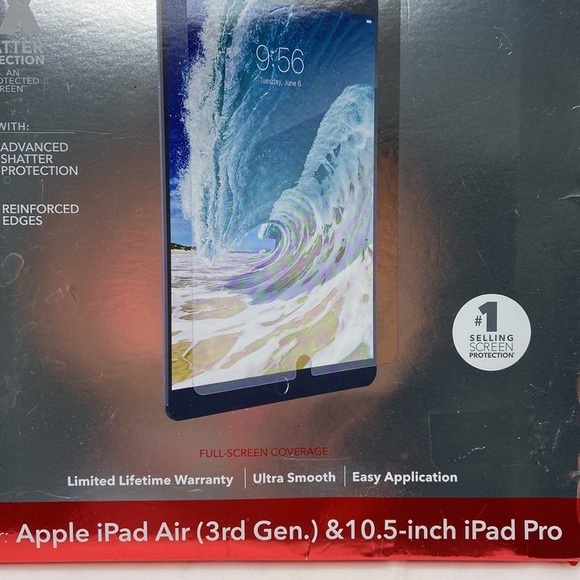 ZAGG iPad Air 3rd Gen & Pro 10.5” Screen Protector InvisibleShield Glass+ New - Picture 4 of 8